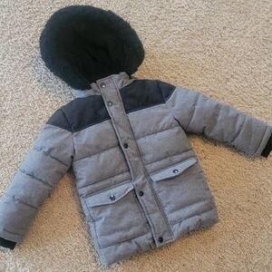 Member's Mark Black & Flannel Gray Boy's Favorite Toddler Puffer Coat 4T